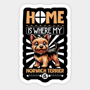 Home is with my Norwich Terrier Sticker